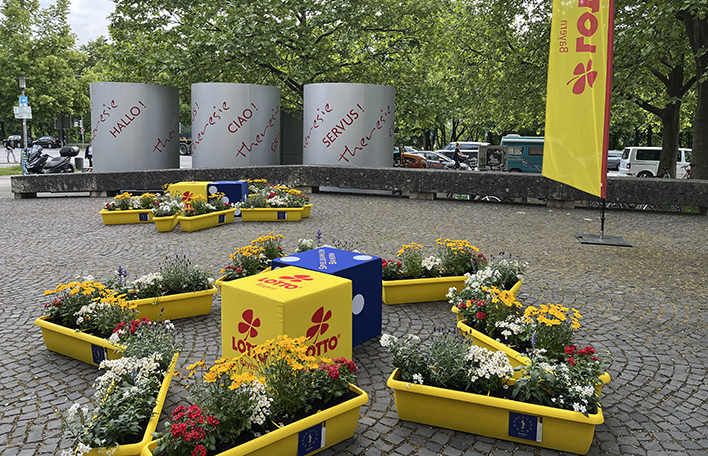 Beedabei 2024 – Blumensterne vor der SLSV in München. Foto: SLSV