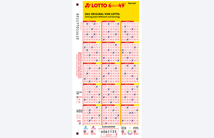 Normalschein LOTTO 6aus49, angekreuzt. Foto: SLSV