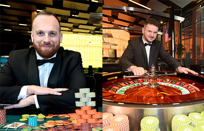 Filip Svach und Josip Filipovic, Croupiers der Spielbank Bad Wiessee. Foto: SLSV