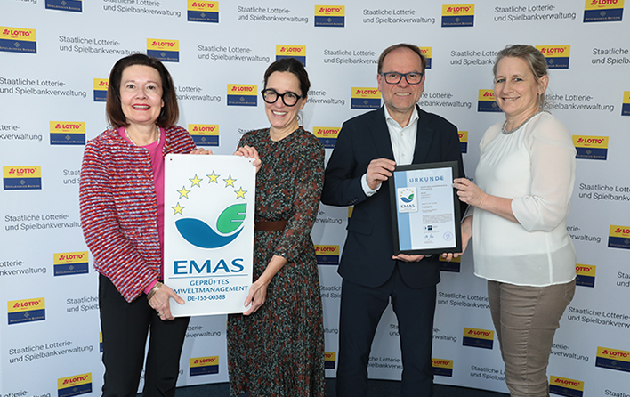 Staatliche Lotterie- und Spielbankverwaltung für ihr Umweltmanagement nach EMAS zertifiziert