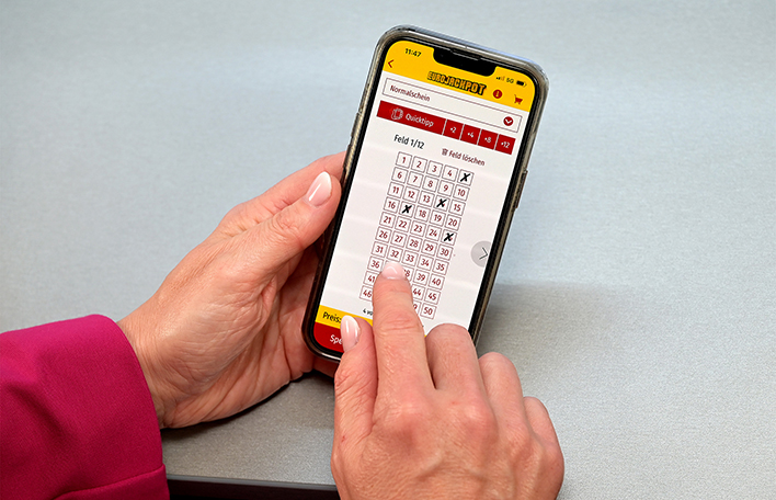 Eurojackpot-Tipp am Smartphone. Foto: SLSV